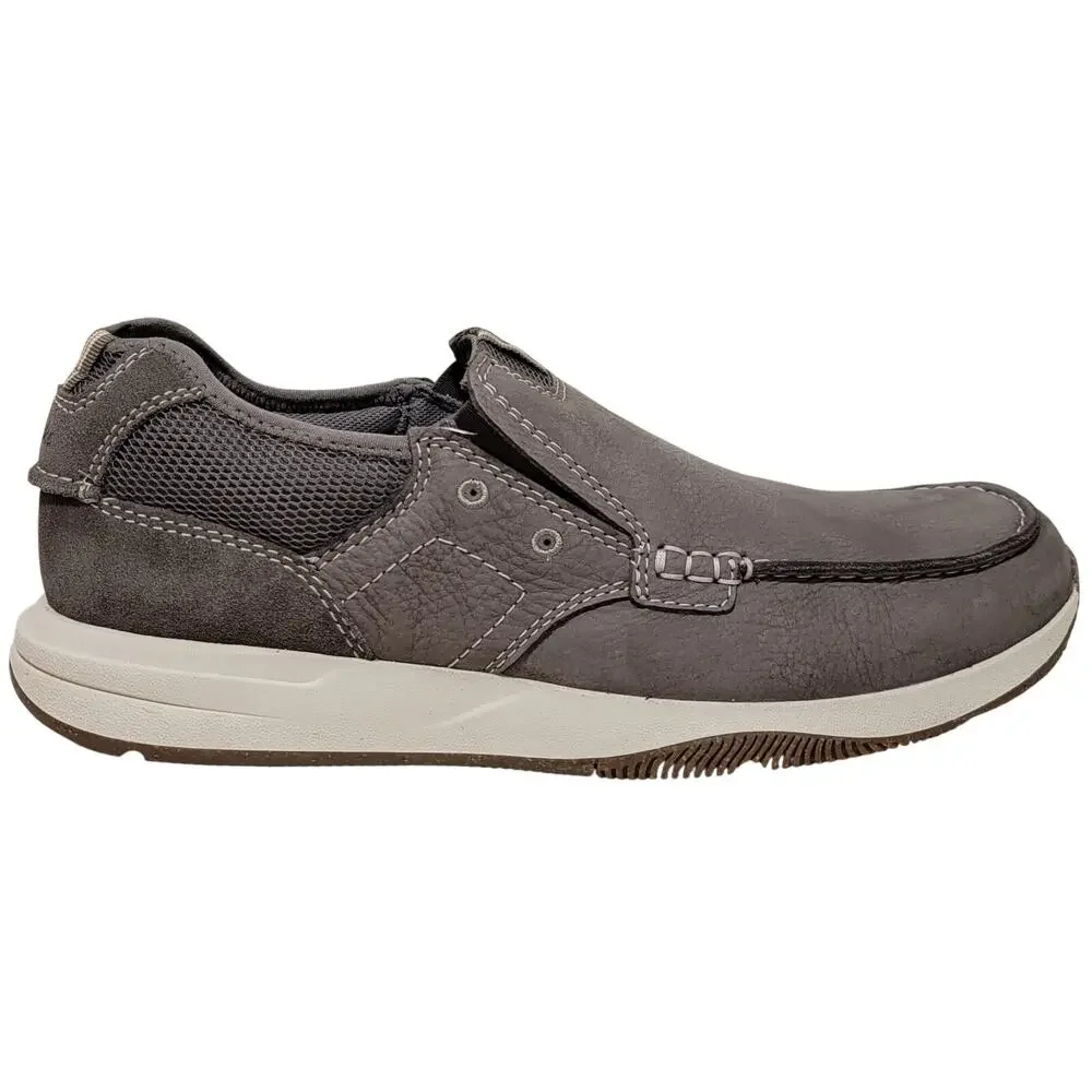 Clarks Men Sailview Step Casual Slip On Loafers Size US 10.5W Taupe Grey Nubuck